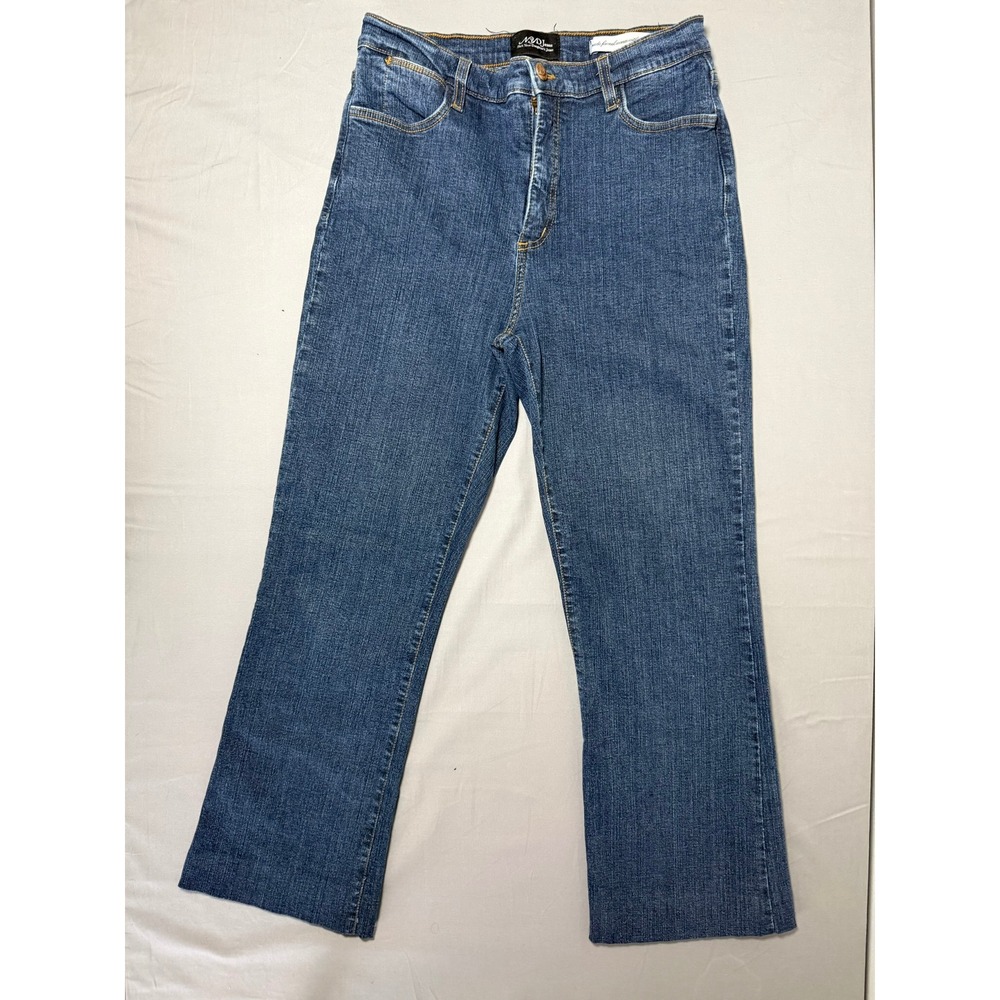 NYDJ Not Your Daughters Jeans Womens 10 Blue Straight Leg High Rise Denim Hemmed